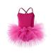 KARETT Toddler Girls Ballet Leotards with Backless Criss Cross Strap Sleeveless Ballerina Tutu Dress for Dance Outfit Rose Purple 2-4T