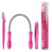 Kapmore Facial Hair Removal for Women Spring Facial Hair Remover Eyebrow Razors Beveled Tweezers Threading Hair Removal Tool to Remove Hair on The Upper Lip  Chin  Cheeks  and Neck(Pink)