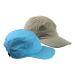N'Ice Caps Kids SPF 50+ UV Protection Adjustable Mesh Lined Sun Cap - 2 Pack Bundle Blue & Tan 8-12 Years