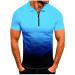 Tshirts Shirts for Men,Men's T-Shirts Men's Henley Shirt Gradient T-Shirts Men Zipper Lapel Collar Athletic Shirts Black XX-Large