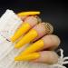 Brishow Long Ballerina False Nails - Pure Color Acrylic Press-On Full Cover Nails (Yellow) - 24 Pieces for Women & Girls - Buy Online on GoSupps.com