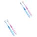 Minkissy 4 pieces toothbrush fur for teeth oral child portable portable pink tooth cleaning the blue safebed clean soft safe deadly secetii key safety clean bur chiselin pp
