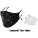 YIMIDEAR Women's Mundsprung Sparkle Dust Mask - Reusable & Washable with 2 Active Coal Filters for Running & Cycling - Black - Buy Online on GoSupps.com