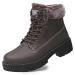 ANJOUFEMME Winter Snow Hiking Work Boots Shoes for Women 9 116brown