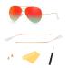 Replacement Temple Tips Temple Arms for Ray-Ban Aviator RB3025 3025 Sunglasses Repair Kit with Screws Screwdriver (Gold) (Gold)temple Arms+(clear)temple Tips