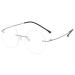 Lanomi retro rimless reading glasses Blue light filter women men around light titanium reading aid uv400 protection computer glasses weapon color 1.5 x