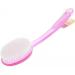 Pink Bath Brush - Transparent Light Pink Sauna Brush with Long Handle | Durable Plastic Shower Tool for Exfoliation - Buy Online on GoSupps.com