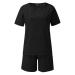 Ladies Casual Black Cotton Linen Two Piece Shorts Suit - Medium - Buy Online on GoSupps.com