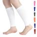 Novetec Calf Compression Sleeves for Men & Women (20-30mmhg) - Leg Compression Sleeve for Running Cycling Shin Splints Support Relieve Legs Pain Travel (One Pair)(White XL) XL White