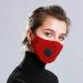 Face Mask In Cotton - Red - 3-Layers with 2 Filters. Washable & Reusable