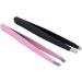 Eyebrow Hair Tweezers 1 Pc Black/Pink Eyebrow Tweezer Hair Beauty Slanted Puller Stainless Steel Clips Makeup Tool - Buy Online on GoSupps.com
