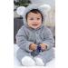 Voopptaw Warm Baby Winter Jumpsuit Fleece Romper | Cute Thick Bear Snowsuit 3-6 Months Grey - Buy Online on GoSupps.com