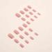 Foccna 24pcs French Tip Pink Fake Nails - LOVE Design Medium Square Glossy False Nail Tips for Women & Girls - Buy Online on GoSupps.com