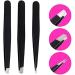 3pcs Stainless Steel Precision Eyebrow Tweezers Set with Storage Bag - Perfect for Plucking, Ingrown Hair and Facial Hair Removal - Buy Online on GoSupps.com