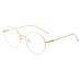 Polygon Blue Light Blocking Glasses for Women Men Retro Octagon Square Non-prescription Metal Frame Eyeglasses A1 Gold 50 Millimeters