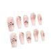 Temperament manicure hand-wearing a pink bow with drilling sweet powder manicure finished transparent student princess spice girl.(XS)