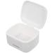 GLEAVI Denture Bath Case Leakproof Portable Retainer Case False Teeth Storage Box with Basket Mouthguard Soaking Case Cup Holder for Office Travel Household White