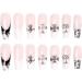 French Tip Press on Nails - Long Press On Nails with Nail Tips Black and white halo dyed cross design fake nailspress on nails Acrylic False Nails Cute Artificial Nails - Buy Online on GoSupps.com