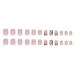 Justotry 24-Piece Glitter French Press-On Nails - Glossy Milky & Pink Angular Square Artificial Nails for Stunning Nail Art | International Shipping - Buy Online on GoSupps.com