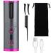 Automatic Curling Iron Cordless Auto Curler Rechargeable Auto Curler with LCD Display Professional Ceramic Barrel Curling Wand Fast Heating Hair Culer (Gray1)
