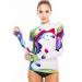 Rash Guard for Women Long Sleeve Swim Shirt Rashguard Swimsuit Tunic Coverup top UPF 50+ XX-Large Rainbow 50