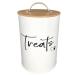 Simply Unleashed White Dog and Cat Treat Container with Bamboo Lid, 98 oz.