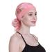 Elegant Chemo Cap with Silky Scarfs for Cancer Women Hair Loss Sleep Beanie Coral