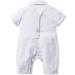 Gentlemen Romper Suit Baby Boy Christening Baptism Outfit with Hat | White 6-12 Months - Buy Online on GoSupps.com