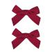 DEEKA 2 Pack Hair Clip Hair Bows Fringe Clip for Little Girls - Solid Apple Red