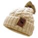 REDCUB Toddler and Baby Winter Bobble Hat Beanie with Pom Pom | Girls Boys Acrylic Kids Baby Beanies | Soft Thick Knit Winter Bobble Hat | 12-36 Months 12-3 Years Warm Beige