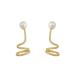 Malakey earrings for women snake shape earplugs women pearl ears ear bone clip long earrings pierced earrings earrings hypoallergenic gift for women (02)