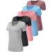 5 Pack: Womens Dry Fit Workout Shirts Short Sleeve Athletic Gym Tshirts Ladies Active Long Tees Bulk Edition 1 XX-Large