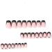 French Tip Press on Nails - Short Square matte style Press On Nails with Nail Tips Black love heart Design Gradient Glossy nake skin color press on nails Acrylic False Nails Cute Artificial Nails - Buy Online on GoSupps.com