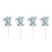 HOMIFO 24 Pieces Blue Cute Baby Elephant Cupcake Toppers for Kids Birthday Party Cake Decoration Baby Shower Decorations Supplies (Blue)