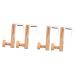 GLEAVI 4 Pcs Door Hook Heavy Duty Clothes Rack Wooden Coat Hangers Hanging Door Hangers Wrought Iron Robe 7.5x5cmx2pcs Whitex2pcs