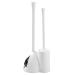 iDesign Una Plastic Toilet Bowl Brush and Plunger Combo Set for Bathroom Cleaning and Storage, White