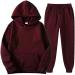 FIRERO Track Suits for Men, Men's Tracksuit 2 Piece Set Hoodies Athletic Sweatsuits Casual Suit Fall Two Piece Outfits 02-wine XX-Large