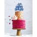 LissieLou Bicycle Style Happy Birthday Cake Topper Decoration in Dark Blue Made in the UK - Buy Online on GoSupps.com