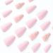 24PCS Medium Almond Flower Press on Nails - Pink Glossy False Nails with Glue | Spring Nail Decoration for Women - Buy Online on GoSupps.com