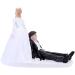 TOUFA Cake Topper Synthetic Resin Bride & Groom Wedding Cake Topper Romantic Wedding Party Decoration Adorable Figurine Craft Gift Black & White 4 - Buy Online on GoSupps.com