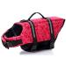 Dog life jacket swimming safety coat swimming vest lifeguard with handle for small dog puppies large dog (red bone xxl) xxl red bones