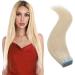 Elailite Invisible Hair Extension Real Hair Extensions Tape 20 pieces Tape Extensions Real Hair Glatt Remy Real Human Hair 45cm 50g #60 Platinblond