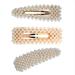 Glamza Pearl Hair Clips - Set of 3 Elegant and Stylish Barrettes for All Occasions - 8cm