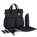 Insular Waterproof Diaper Bag with Changing Mat - Chic Multifunctional Mummy Shoulder Bag in Black - Buy Online on GoSupps.com