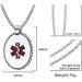 Medical Alert ID Necklace Pendant for Men & Women - Engraved TYPE 2 Diabetes Stainless Steel Jewelry | Emergency Medical ID Tag - Buy Online on GoSupps.com