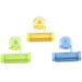 Booluee 3 Pcs Plastic Rolling Toothpaste Dispenser Toothpaste Squeezer Toothpaste Tube Squeezer Sucker Holder Hanger Random Color