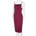 TIFENNY Women's Milk Silk Soft Sleeveless Backless Formal Dress - Wine, Medium - Buy Online on GoSupps.com