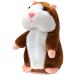 DESTRIC Talking Hamster Toy Repeats What You Say Plush Animal Toy Electronic Hamster Mouse for Boy and Girl Gift (Brown)