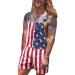 Women's Men's Casual Stretch Adjustable Denim Bib Overalls Jeans Pants Jumpsuits Unisex 4th of July Straight Leg Shorts Small 02-men's Us Flag Red