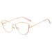 kachawoo Anti Blue Light Glasses Women Optical Half Frame Computer Eyeglasses Female Cat Eye Glasses Metal Pink Gold Frame